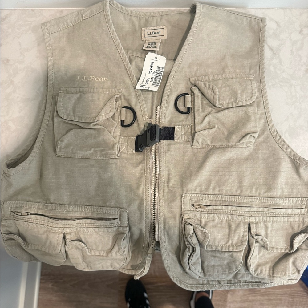 L.L. Bean Kids' Light Tan Fishing Jacket. Size 10-12. New with tags.
